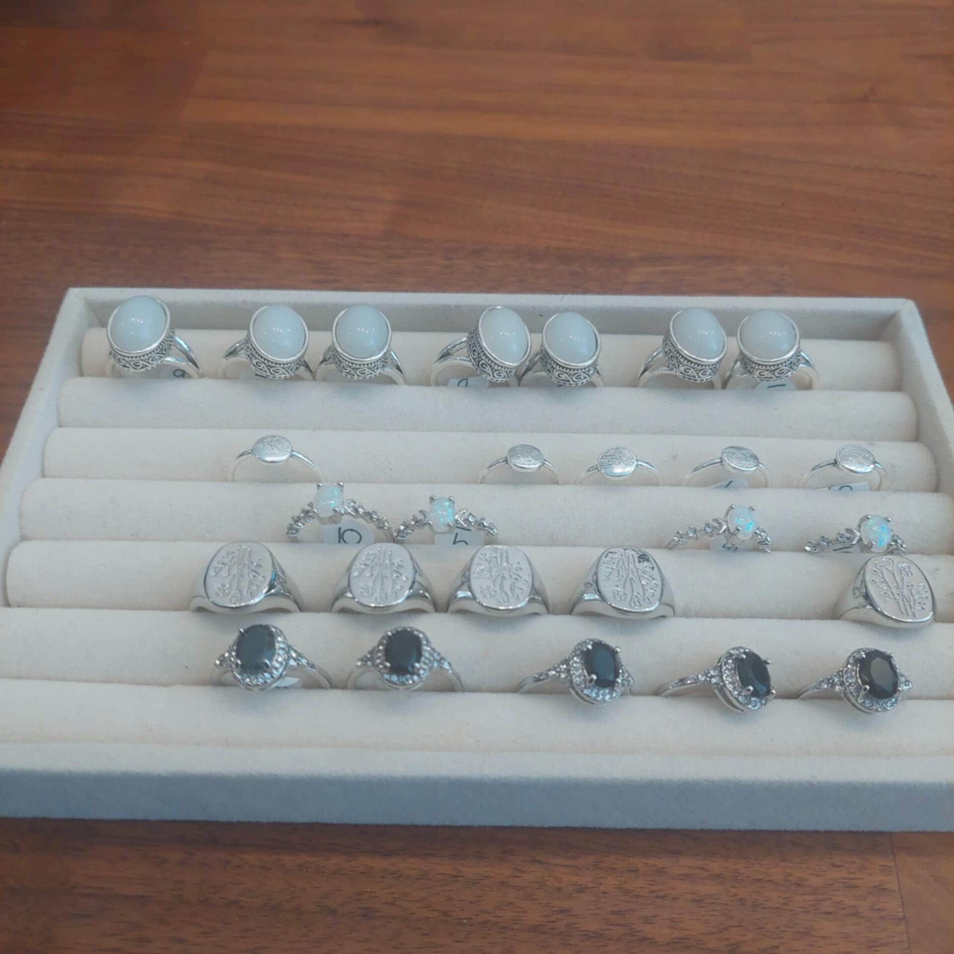 Bagues Acier Inoxydable Plaqué Argent 925
