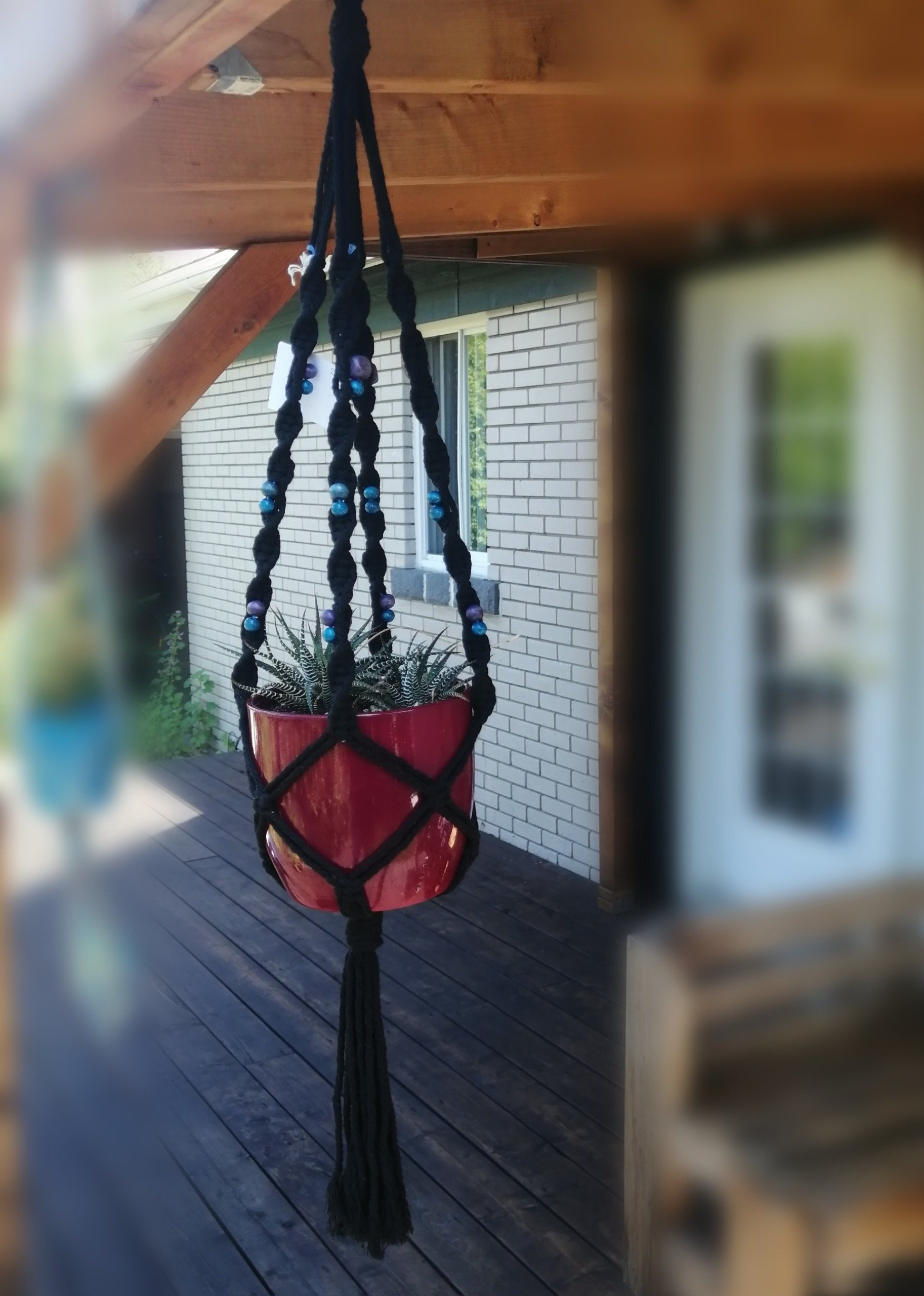 Jardinière en macramé