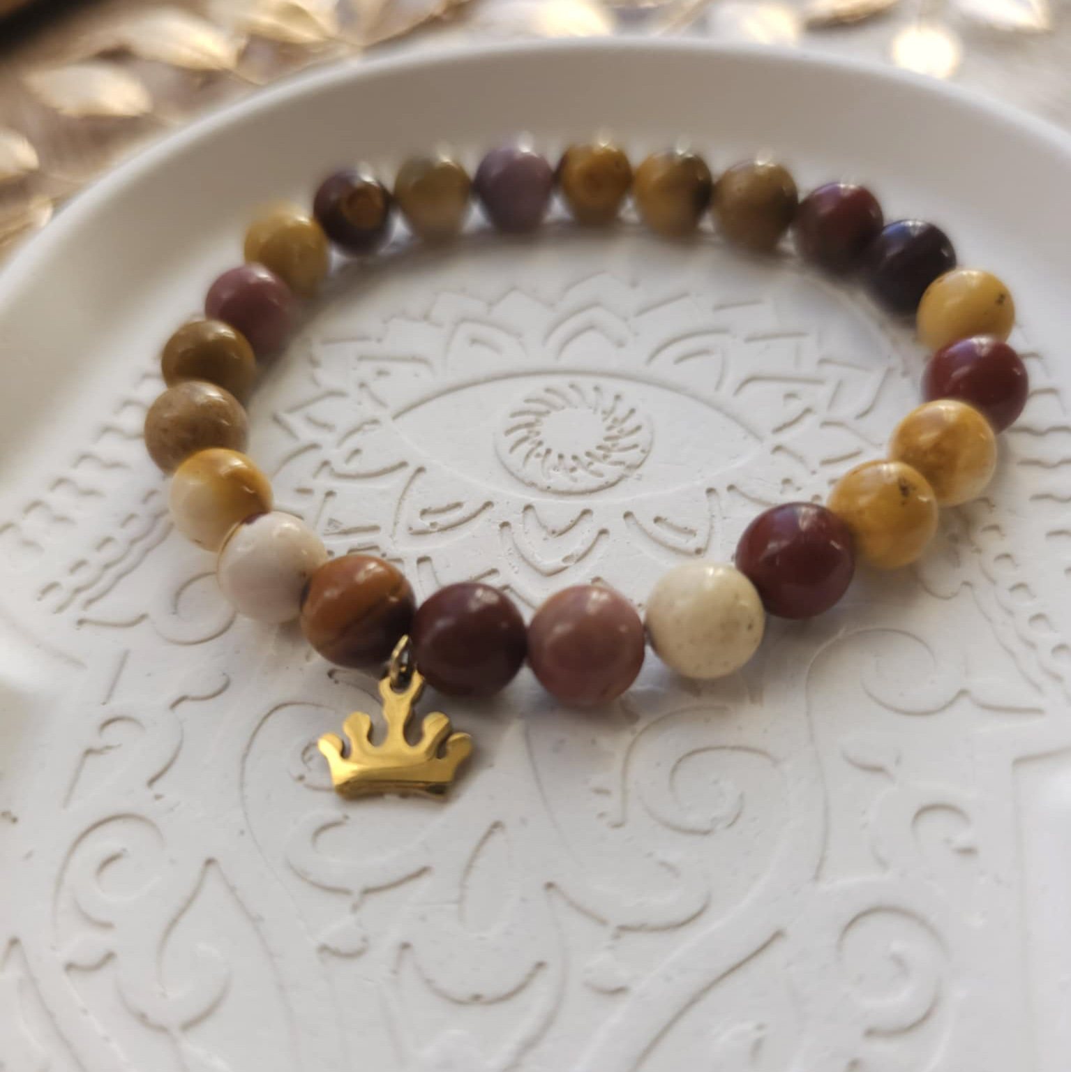 Bracelet mokaite et couronne