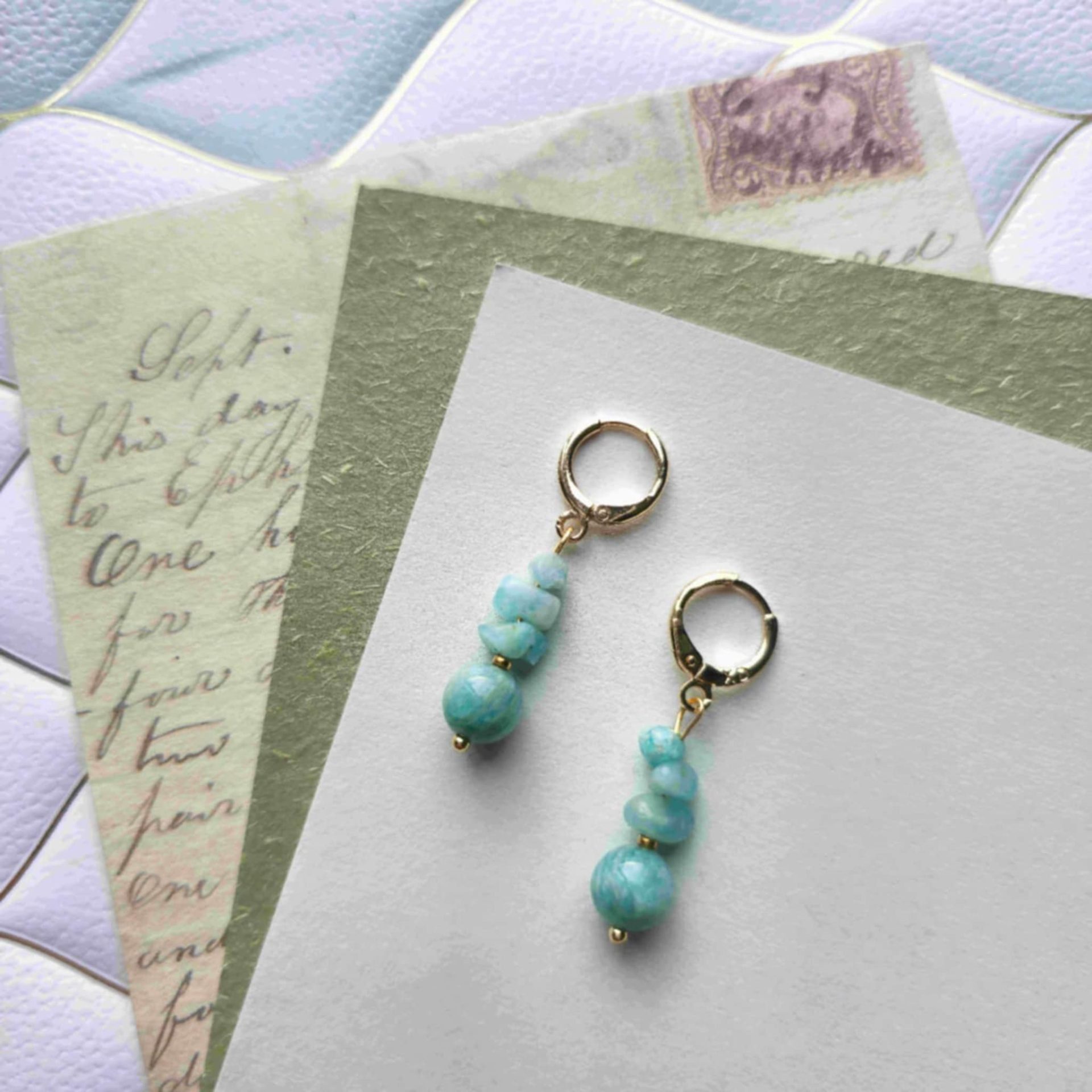 Boucles d'oreilles amazonite