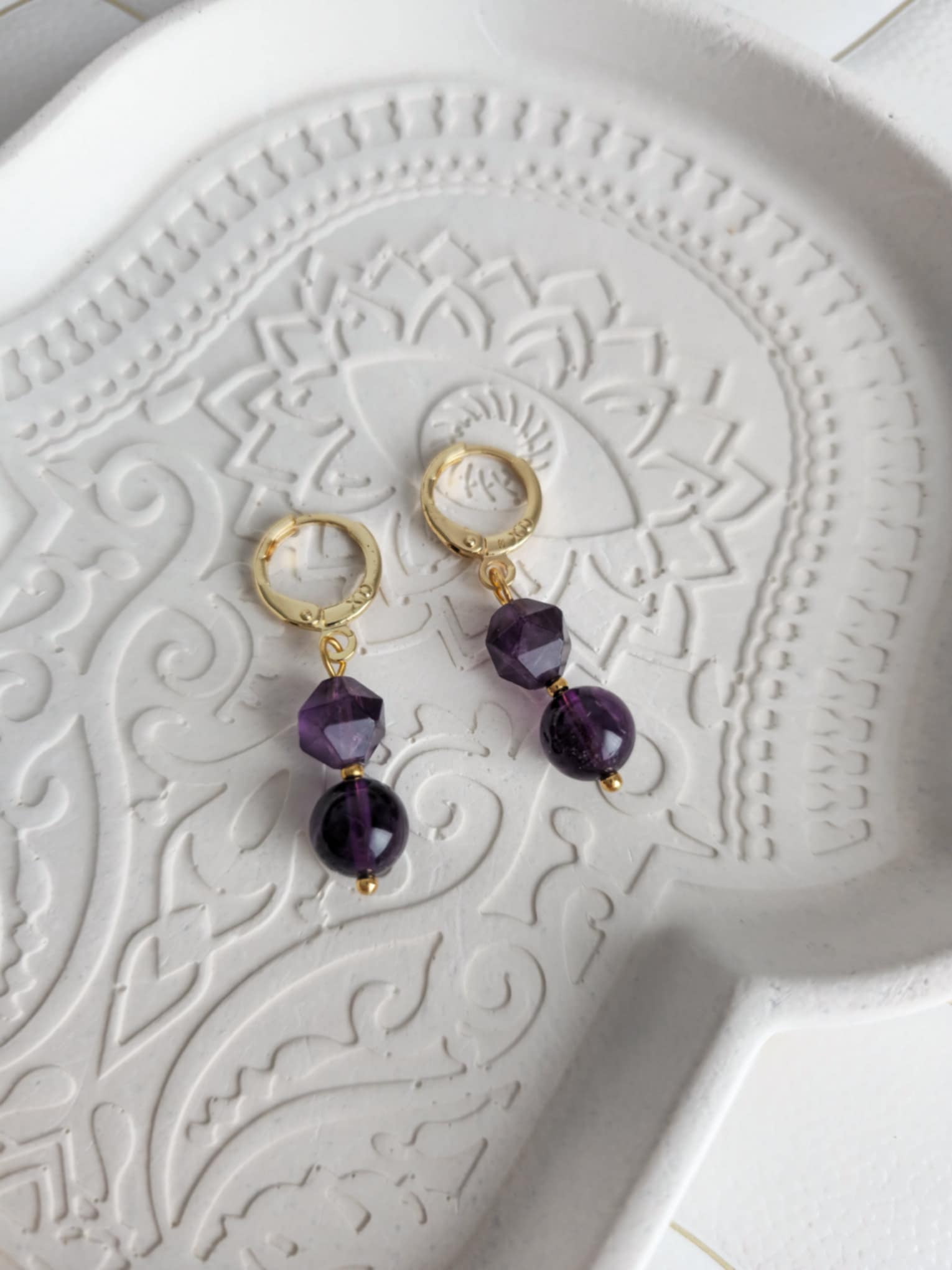 Boucles d'oreilles en améthyste