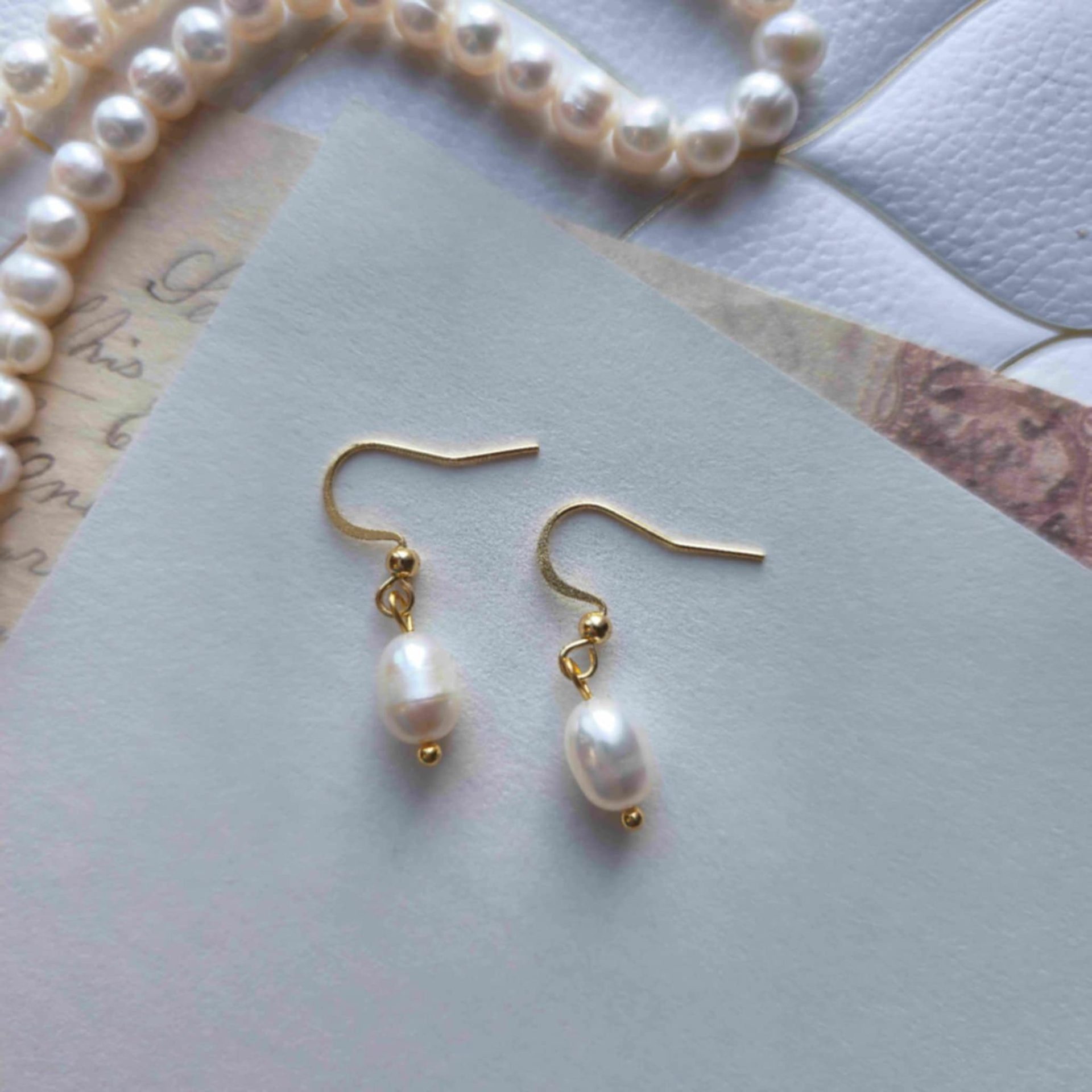Boucles d'oreilles en perles d'eau douce et Acier inoxydable