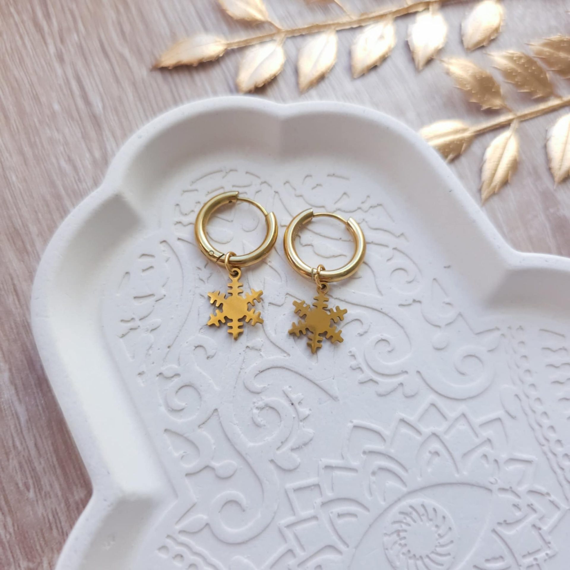 Boucles d'oreilles flocon de neige