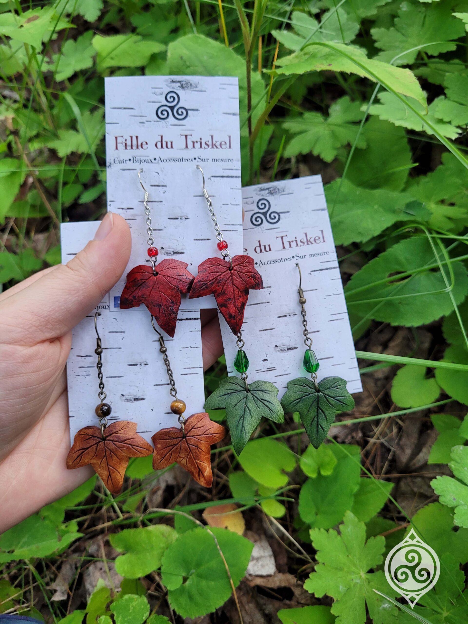Boucles d'oreilles Feuilles en cuir