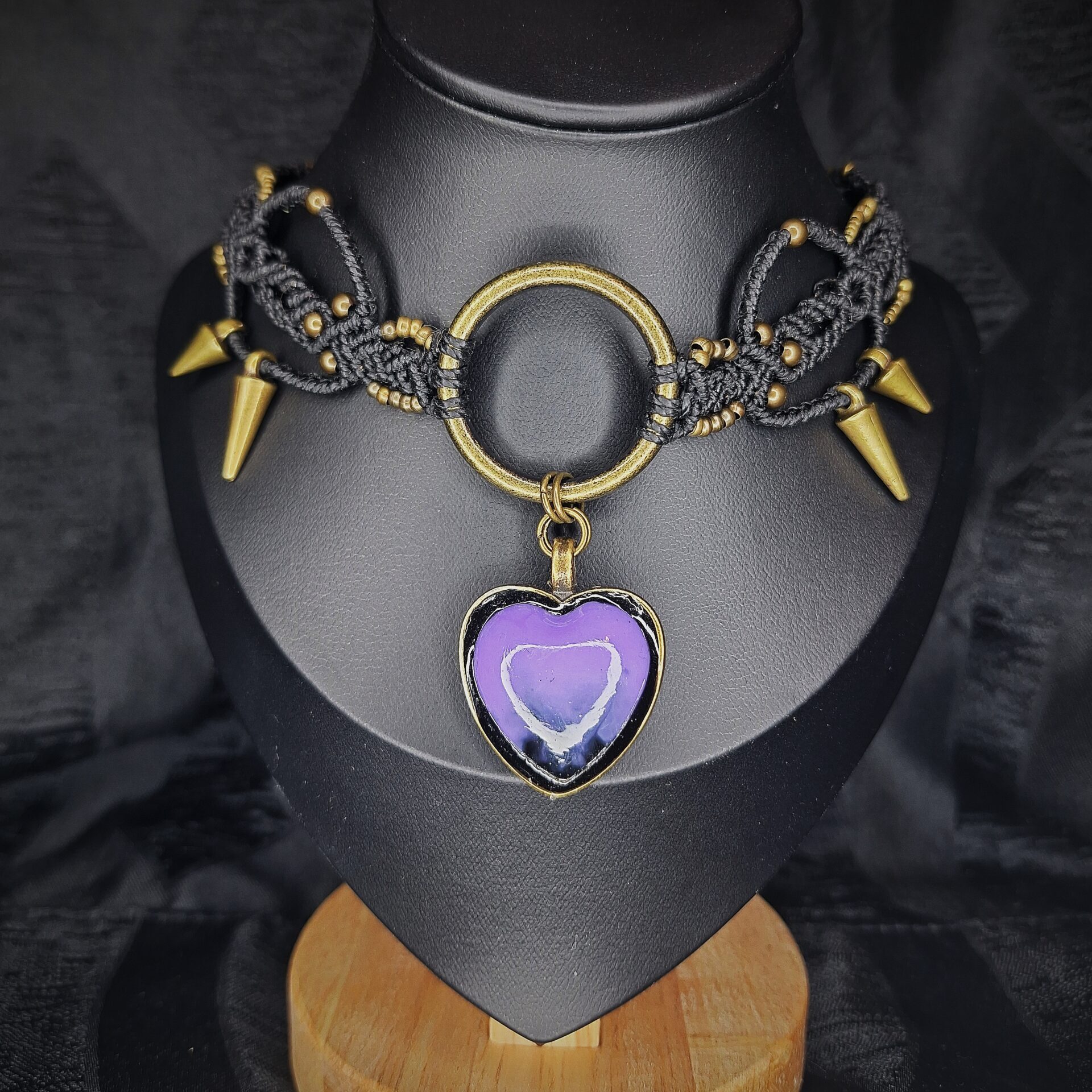 Choker Coeur Mauve