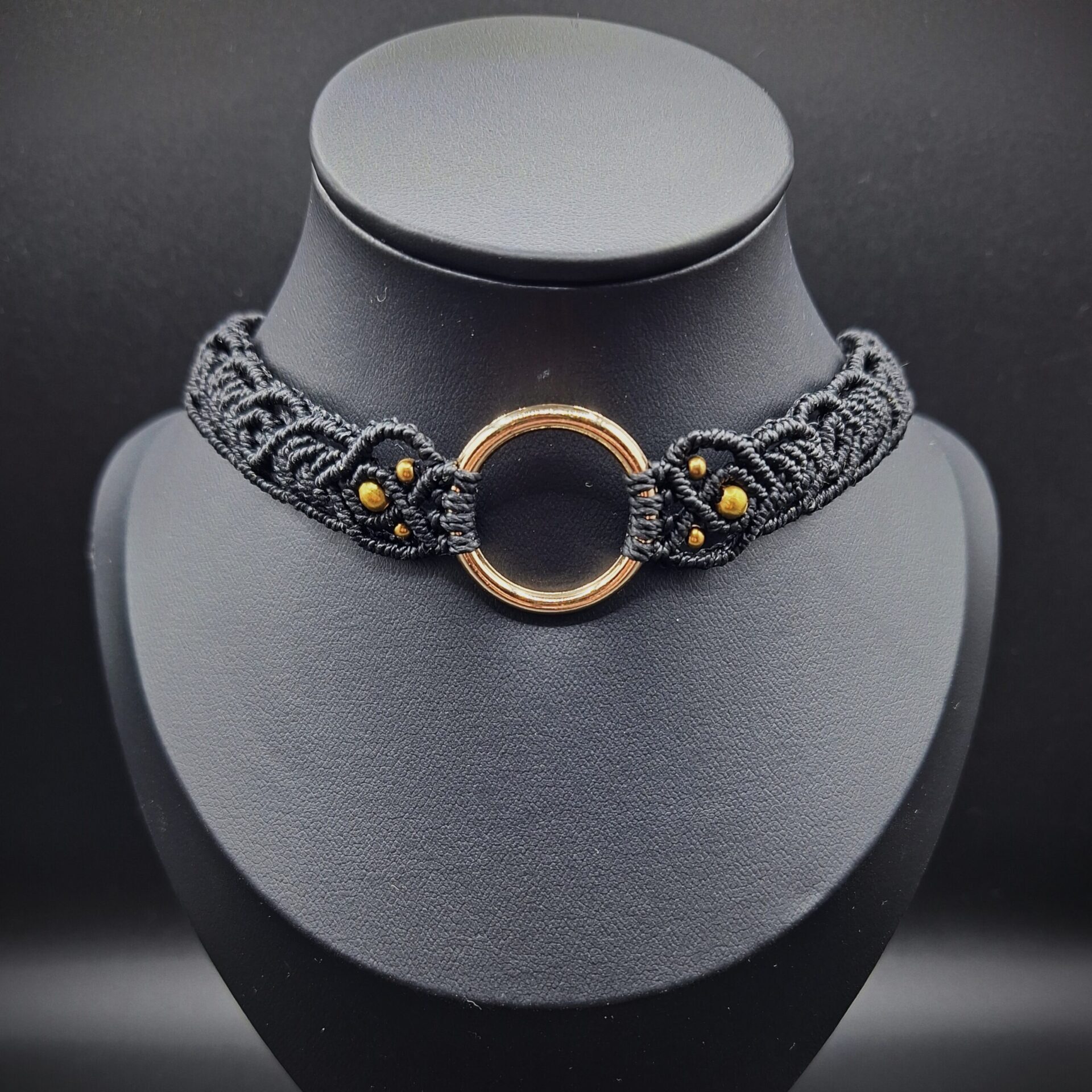 Choker Noir Classique Or