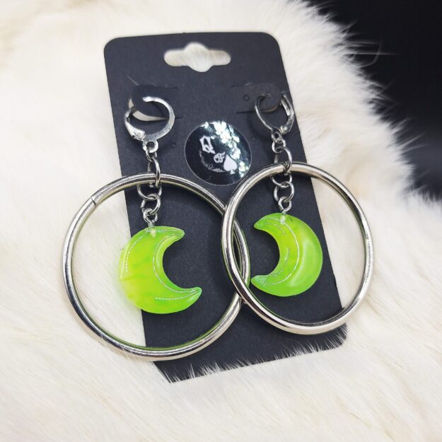 Boucles d'oreilles Lunes Vertes