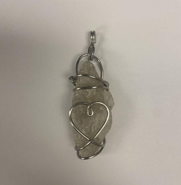 Collier stressé argent coeur