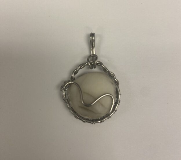 Collier stressé argent coeur