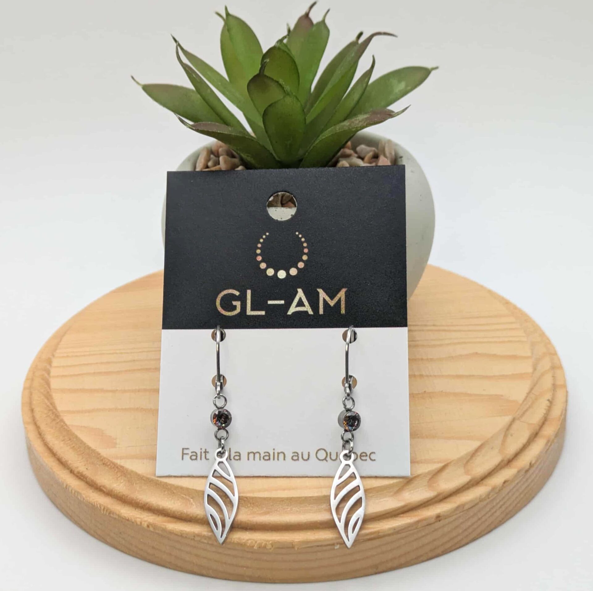 Boucles d'oreilles pendantes - Zircone cubique (GL-AM 23-08-12-1)