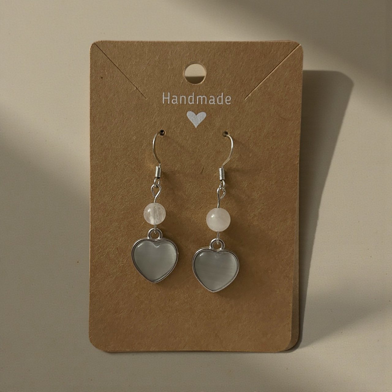Boucles d’oreilles cœur (argent)