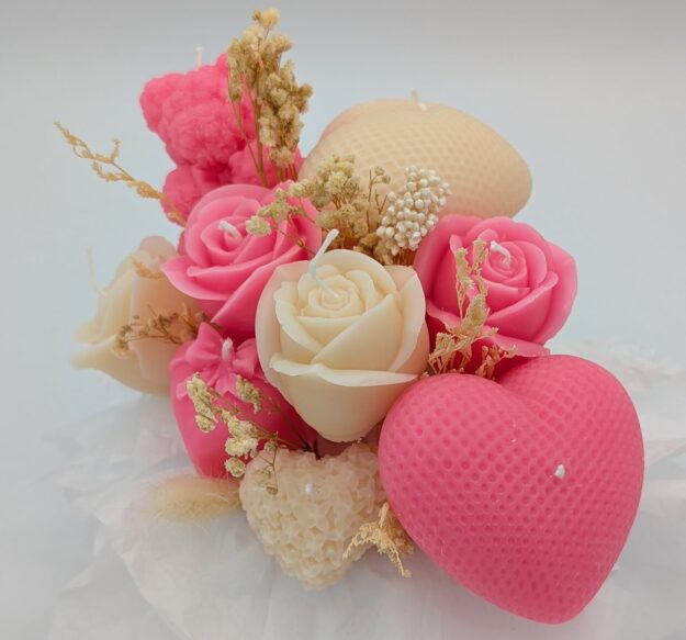 Bouquet de fleurs en bougie (couleurs variées)