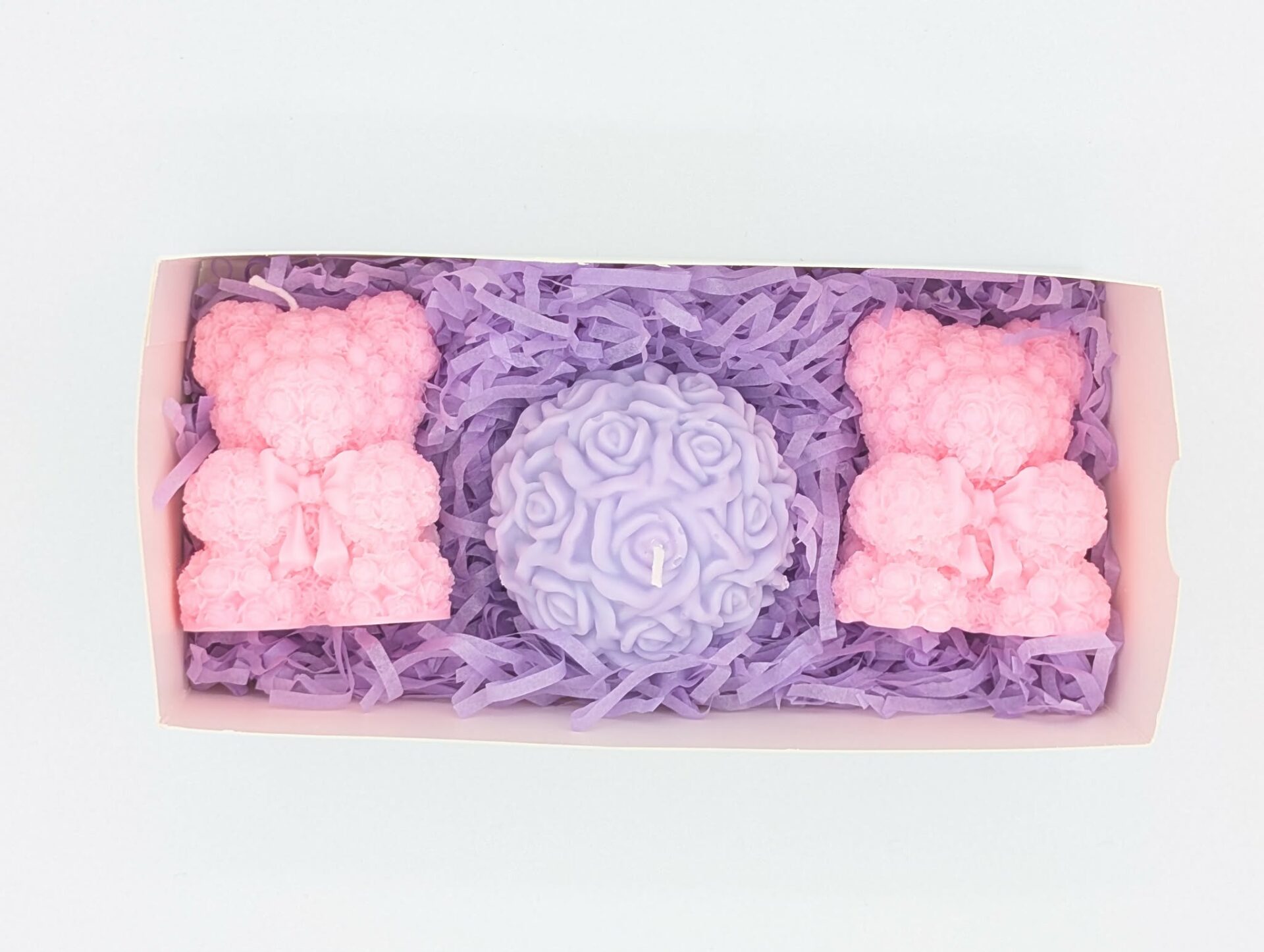 Boite cadeau de 3 bougies (couleurs variées)